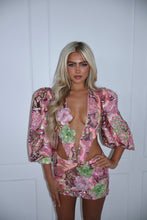 Load image into Gallery viewer, The FIORA Bodysuit and Skirt with 3D Embellished Flowers in Printed Sequin